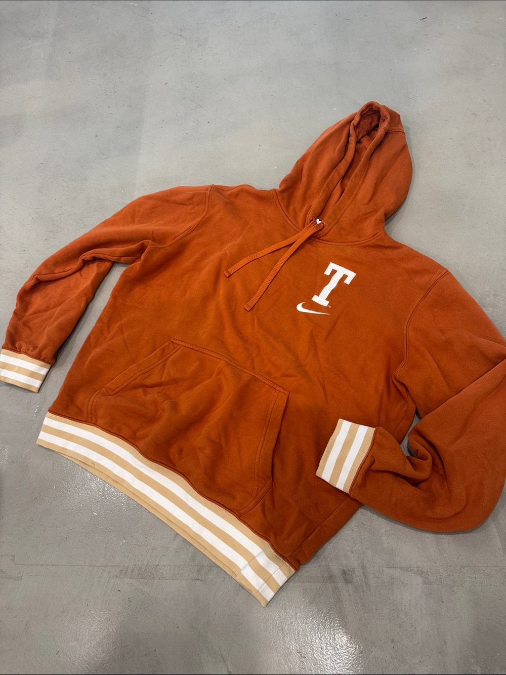 Texas Longhorns Men's Burnt Orange Hooded Sweatshirt with White 'T' Logo
